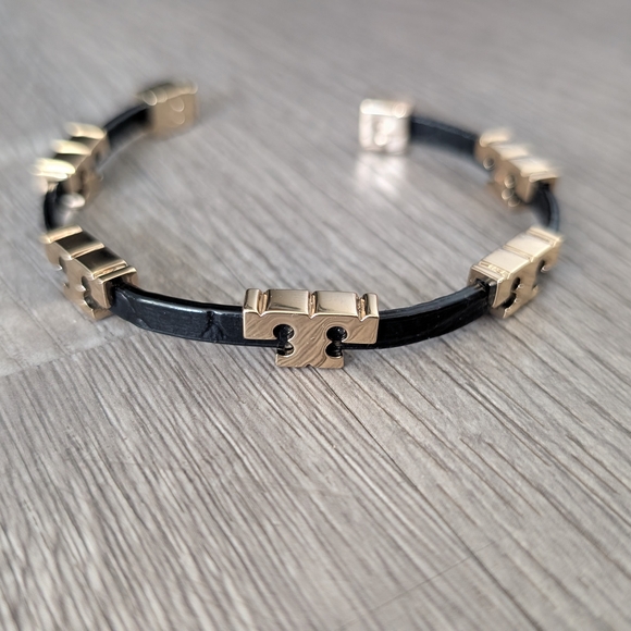 Tory Burch Jewelry - Tory Burch Black and Gold Bracelet
